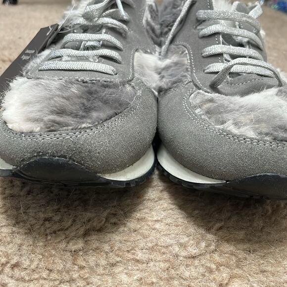 La Montelliana M65 Rabbit Fur Sneakers Gray Size 42 New Retails $660 - Picture 8 of 9